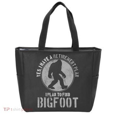 Bigfoot Retirement Plan Funny Retired Sasquatch Hunter Gift Tote Bag