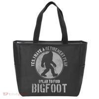 Bigfoot Retirement Plan Funny Retired Sasquatch Hunter Gift Tote Bag thumb 0