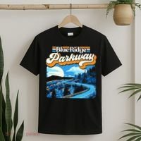 Blue Ridge Parkway Vintage Night Moon & Stars Graphic T-Shirt thumb 2