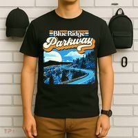 Blue Ridge Parkway Vintage Night Moon & Stars Graphic T-Shirt thumb 6