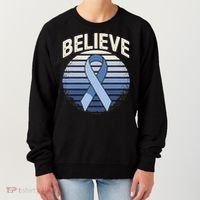 Blue Ribbon Prostate Colon Cancer Believe Awareness Women's Sweatshirt thumb 0