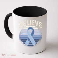 Blue Ribbon Prostate Colon Cancer Believe Awareness Coffee Mug thumb 0