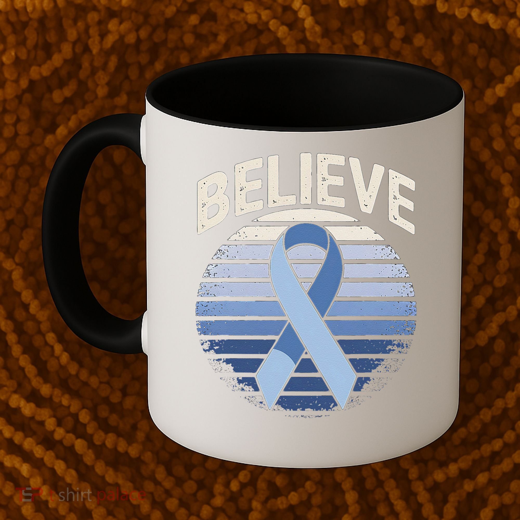 Blue Ribbon Prostate Colon Cancer Believe Awareness Coffee Mug