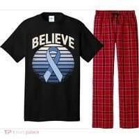 Blue Ribbon Prostate Colon Cancer Believe Awareness Pajama Set thumb 0