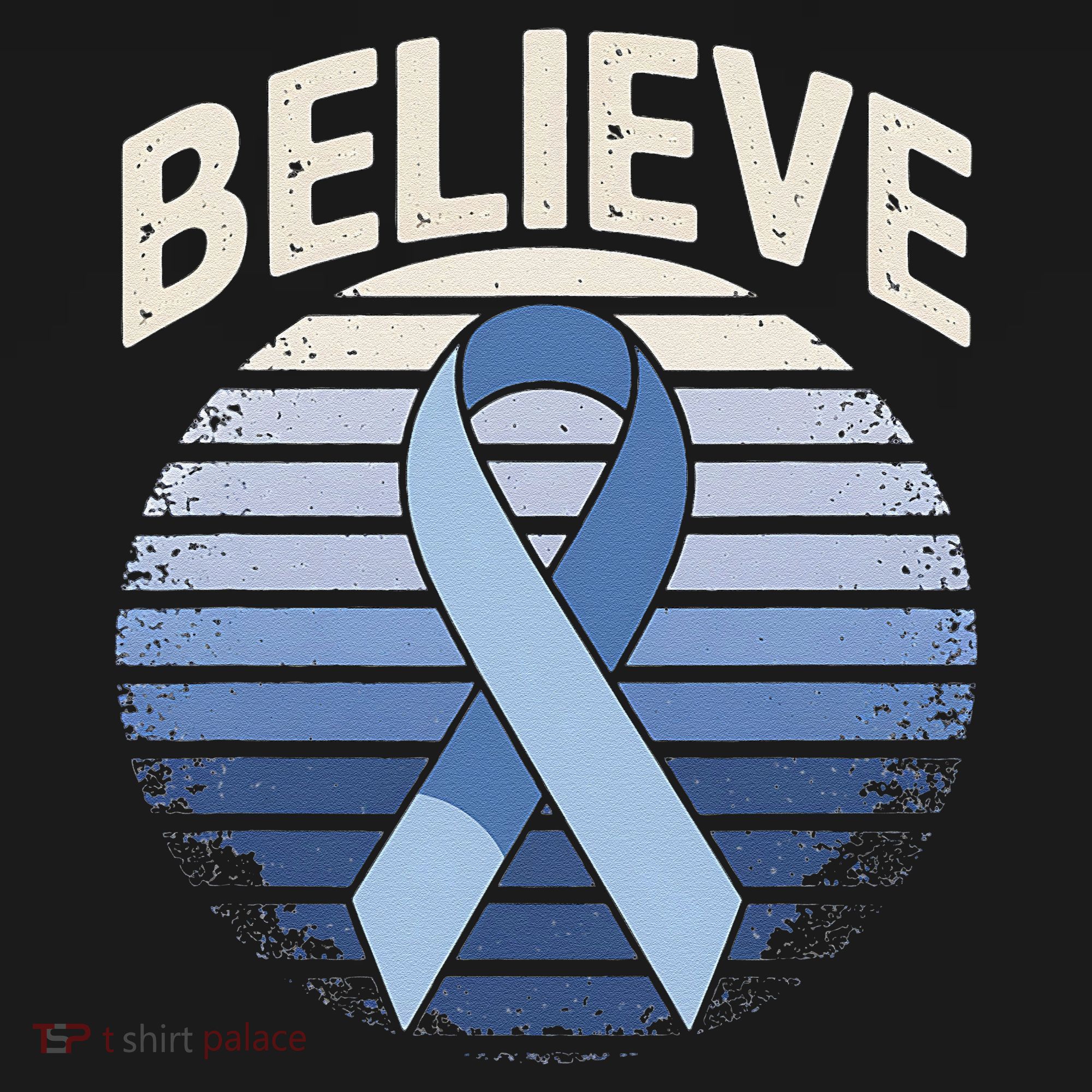 Blue Ribbon Prostate Colon Cancer Believe Awareness Women's Hoodie