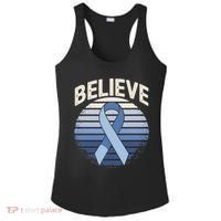 Blue Ribbon Prostate Colon Cancer Believe Awareness Ladies PosiCharge Competitor Racerback Tank thumb 0