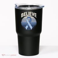 Blue Ribbon Prostate Colon Cancer Believe Awareness Tumbler thumb 0