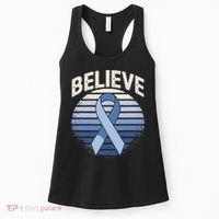 Blue Ribbon Prostate Colon Cancer Believe Awareness Women's Tank Top thumb 0