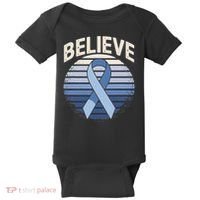 Blue Ribbon Prostate Colon Cancer Believe Awareness Baby Bodysuit thumb 0