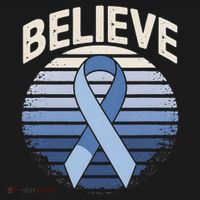 Blue Ribbon Prostate Colon Cancer Believe Awareness Baby Bodysuit thumb 2