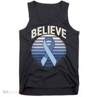 Blue Ribbon Prostate Colon Cancer Believe Awareness Tank Top thumb 0