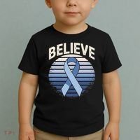 Blue Ribbon Prostate Colon Cancer Believe Awareness Toddler T-Shirt thumb 2