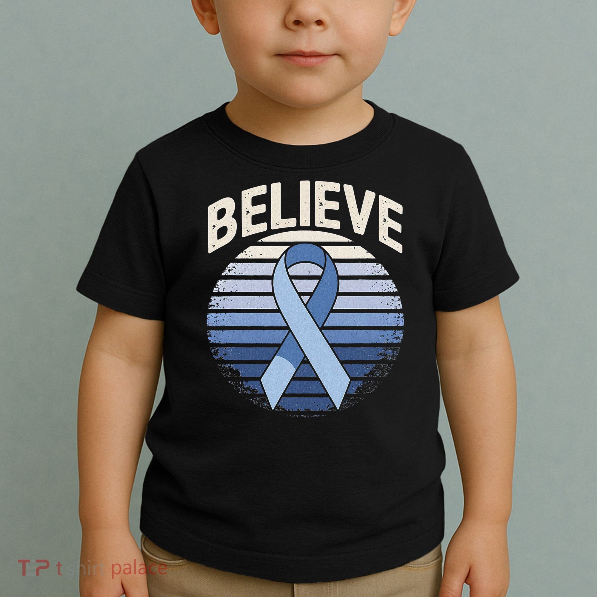 Blue Ribbon Prostate Colon Cancer Believe Awareness Toddler T-Shirt