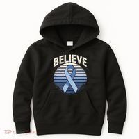 Blue Ribbon Prostate Colon Cancer Believe Awareness Kids Hoodie thumb 0