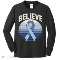 Blue Ribbon Prostate Colon Cancer Believe Awareness Kids Long Sleeve Shirt thumb 0