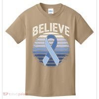 Blue Ribbon Prostate Colon Cancer Believe Awareness Kids T-Shirt thumb 0