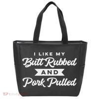 Butt Rubbed Pork Pulled Funny Bbq Grill Southern Smoker Tote Bag thumb 0