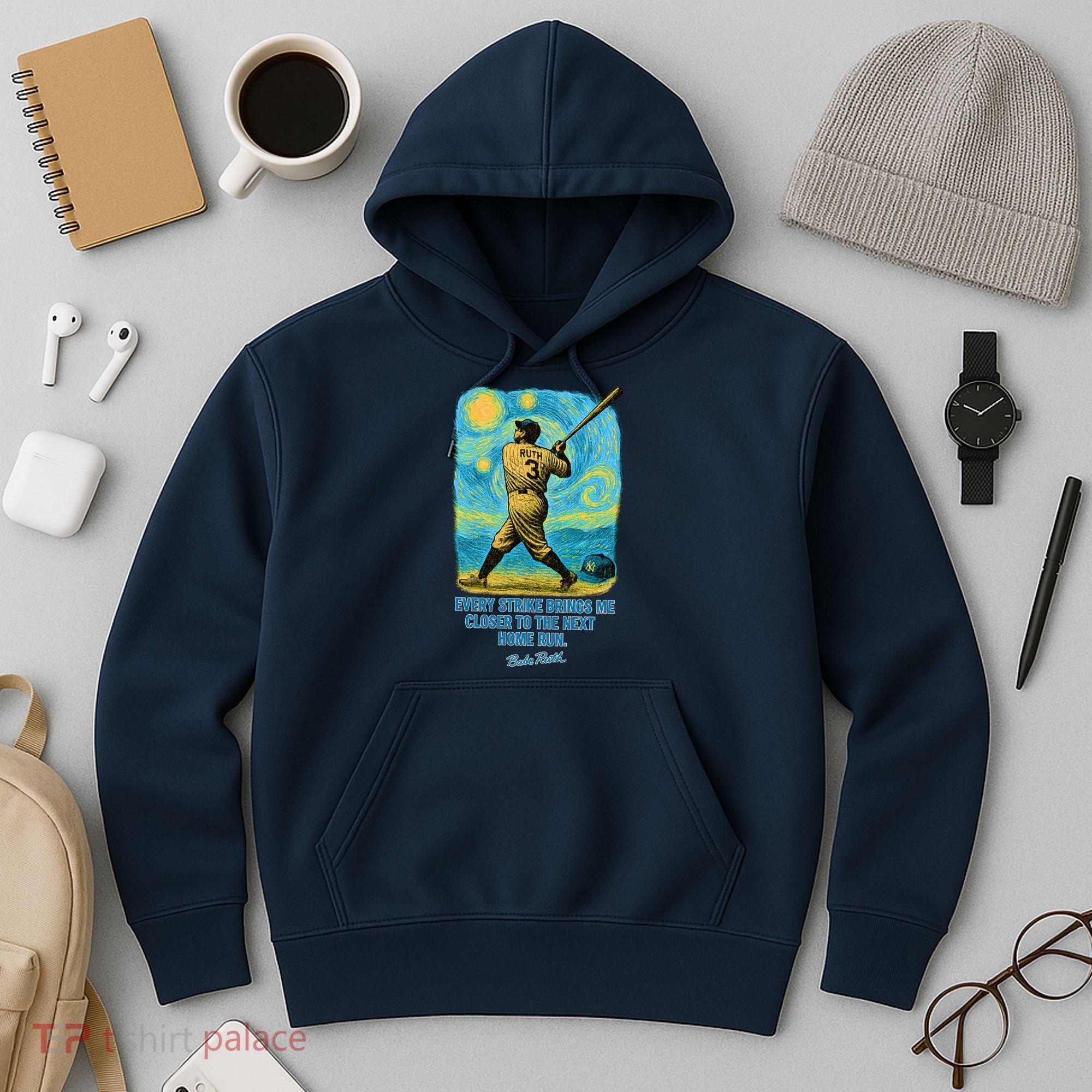 Babe Ruth Quote Starry Night Hoodie