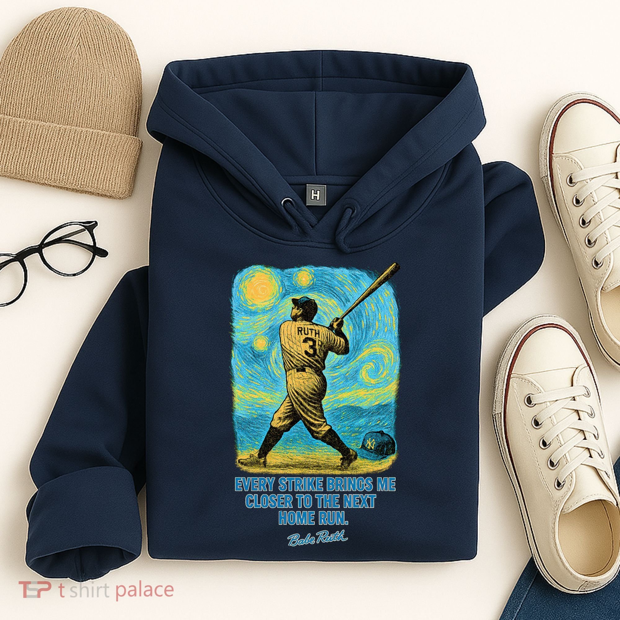 Babe Ruth Quote Starry Night Hoodie