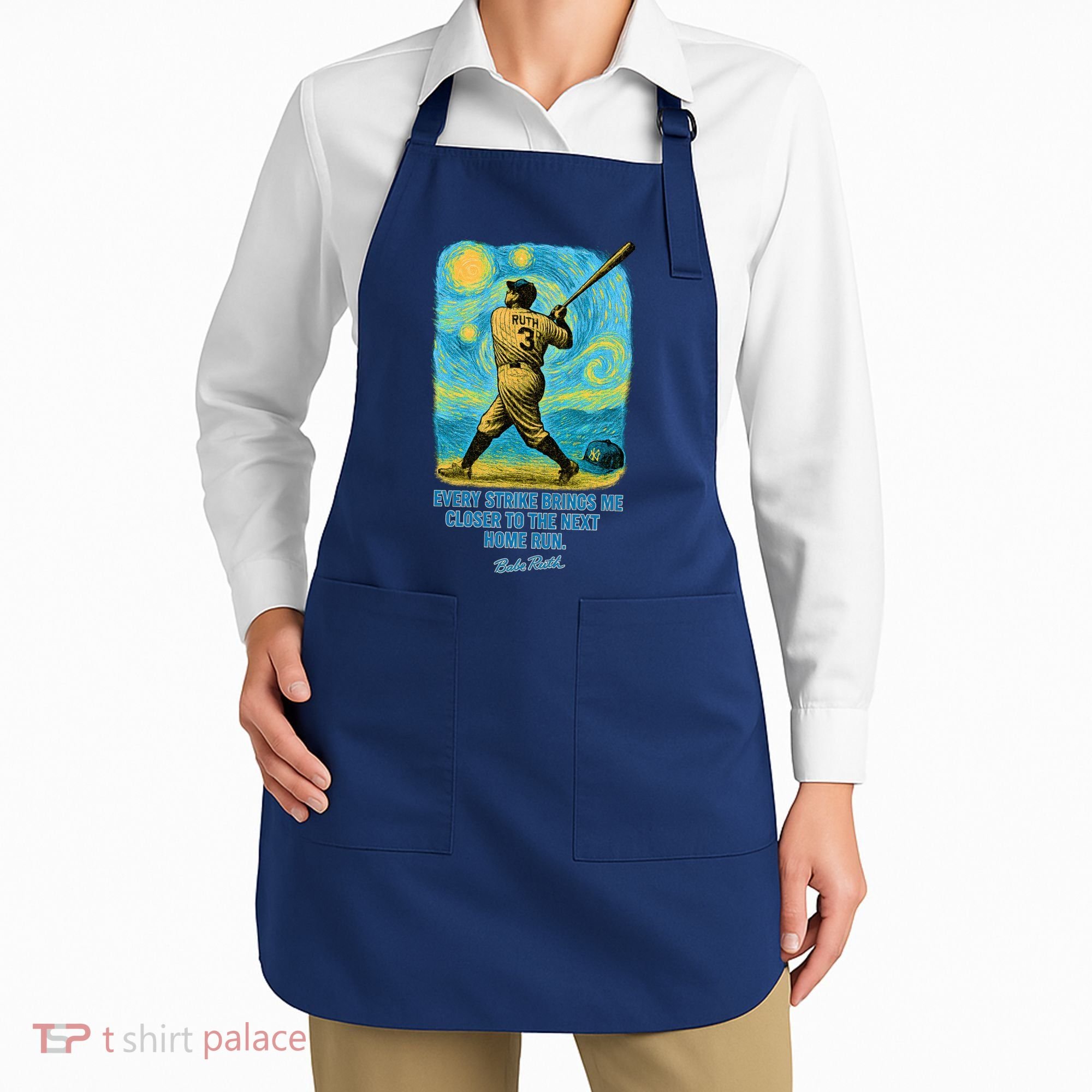 Babe Ruth Quote Starry Night Apron