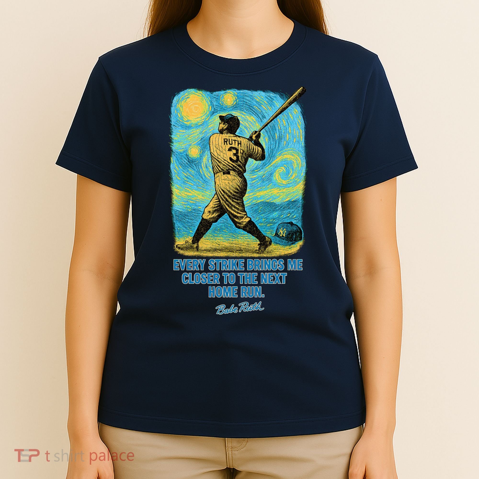 Babe Ruth Quote Starry Night T-Shirt