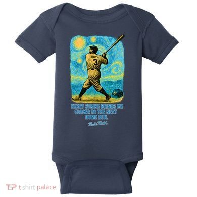 Babe Ruth Quote Starry Night Baby Bodysuit