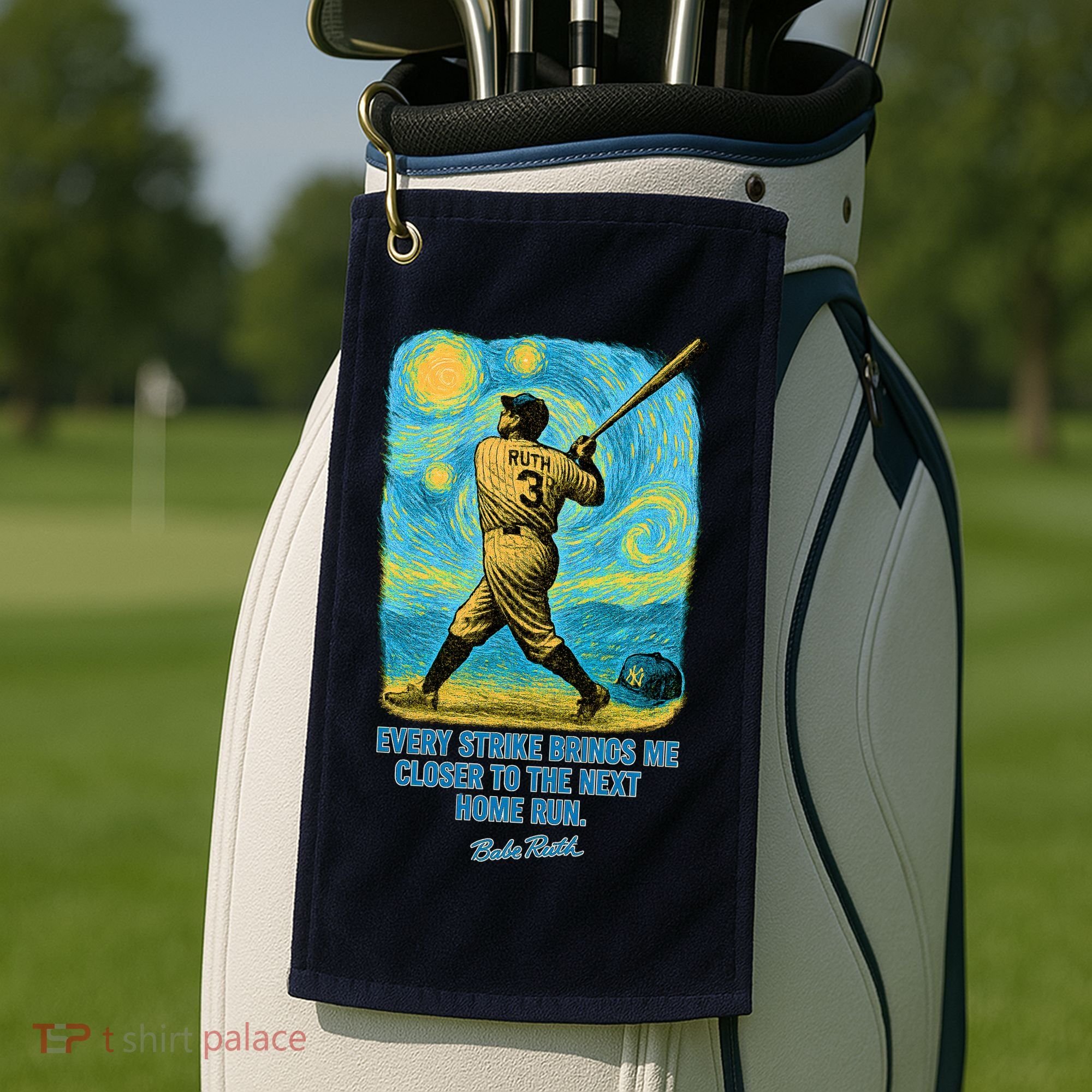 Babe Ruth Quote Starry Night Golf Towel