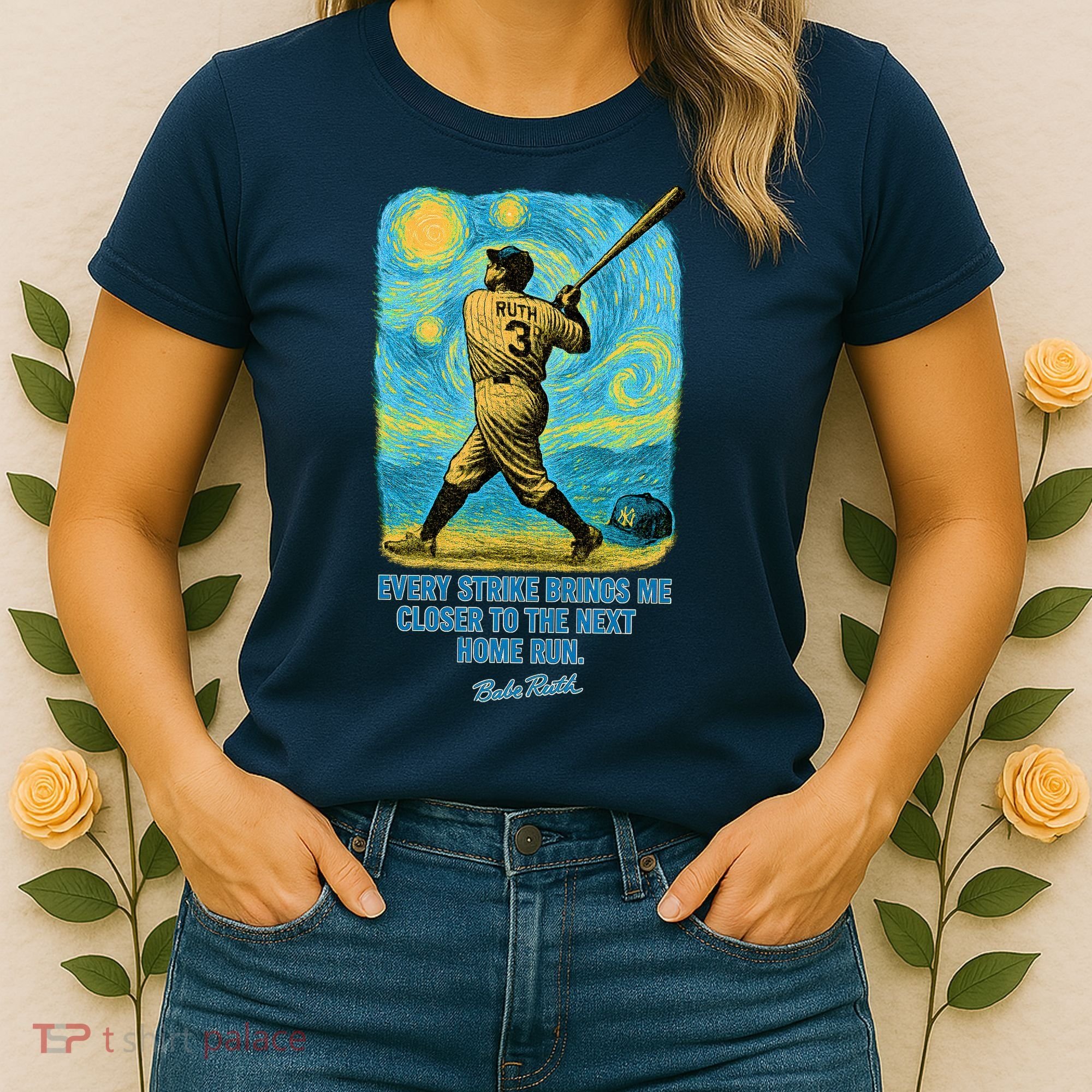 Babe Ruth Quote Starry Night Women's T-Shirt