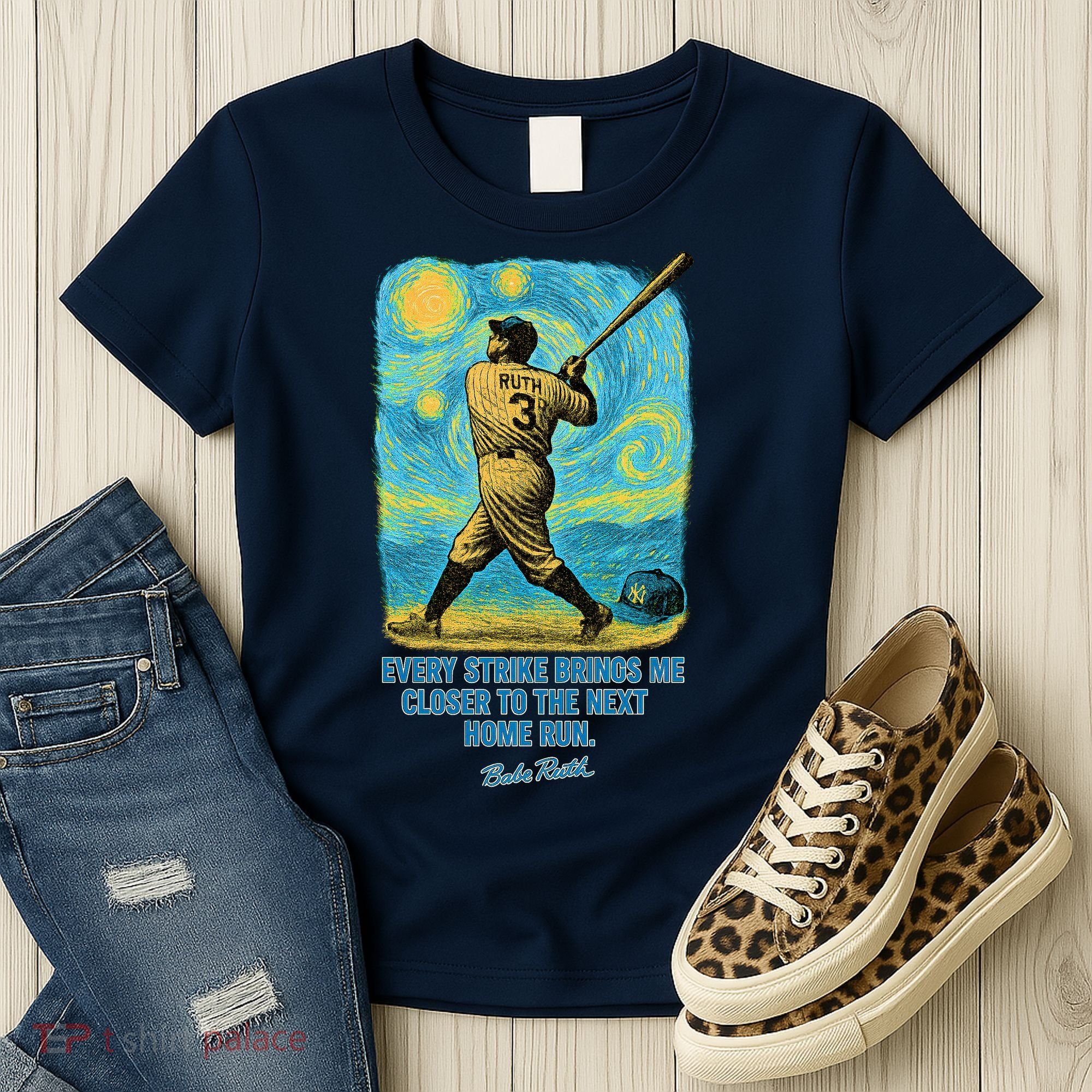 Babe Ruth Quote Starry Night Women's T-Shirt