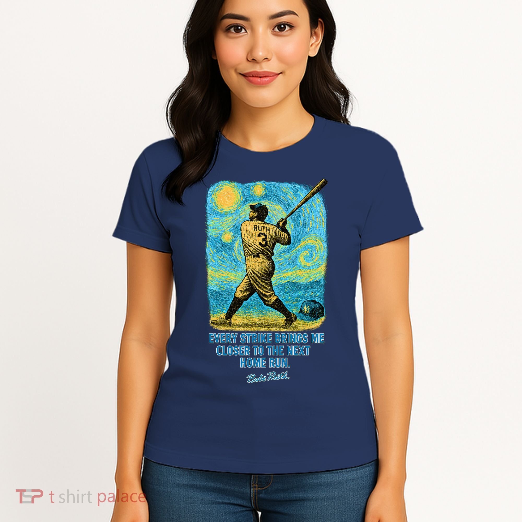 Babe Ruth Quote Starry Night Women's T-Shirt