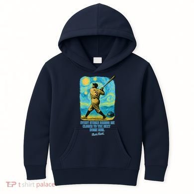 Babe Ruth Quote Starry Night Kids Hoodie