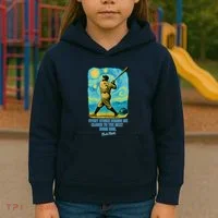 Babe Ruth Quote Starry Night Kids Hoodie thumb 3