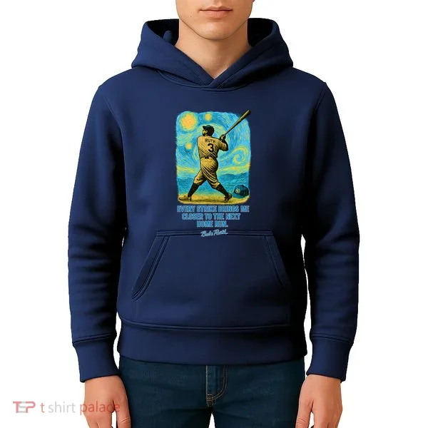 Babe Ruth Quote Starry Night Kids Hoodie