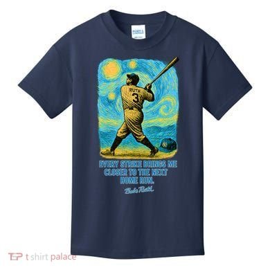 Babe Ruth Quote Starry Night Kids T-Shirt