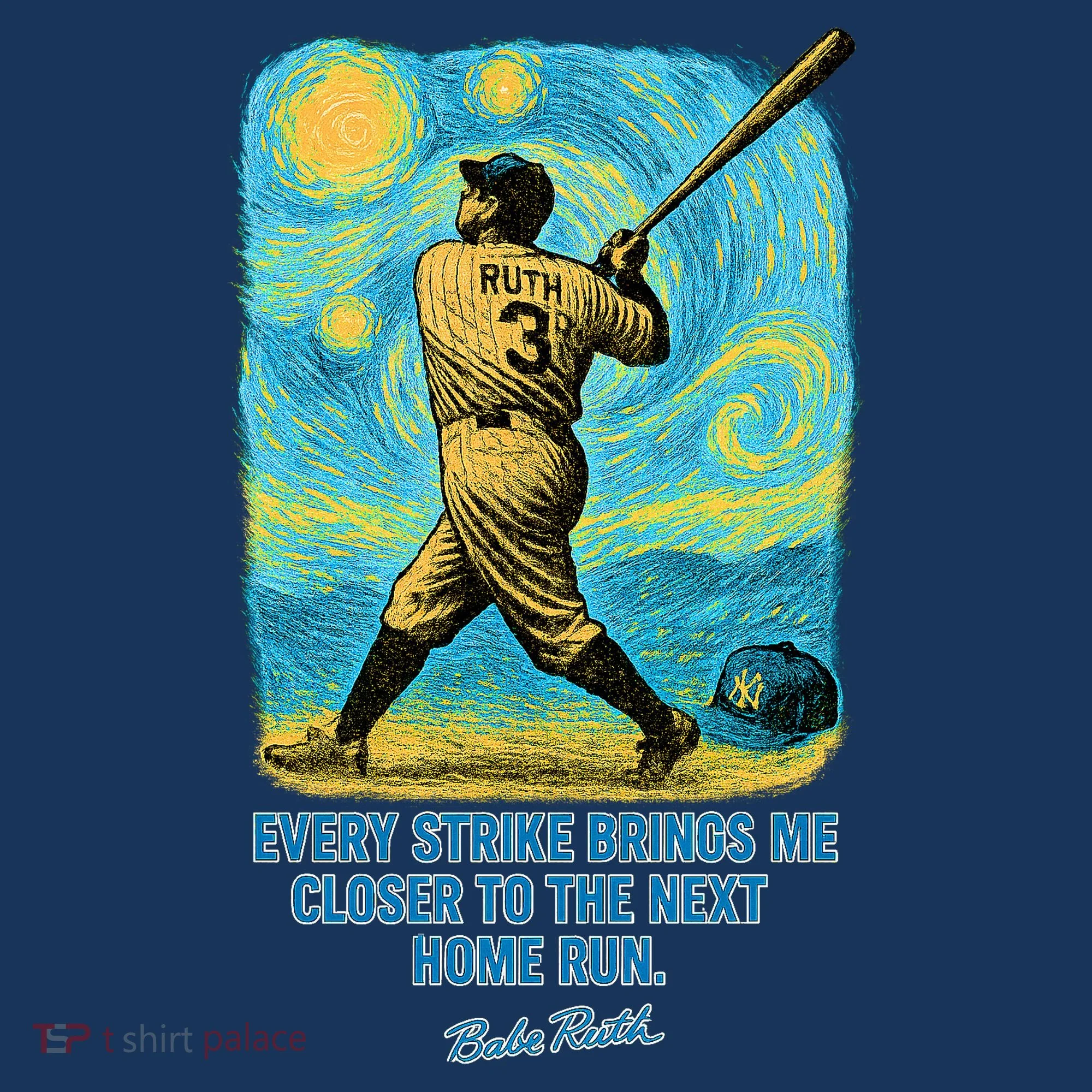 Babe Ruth Quote Starry Night Kids T-Shirt