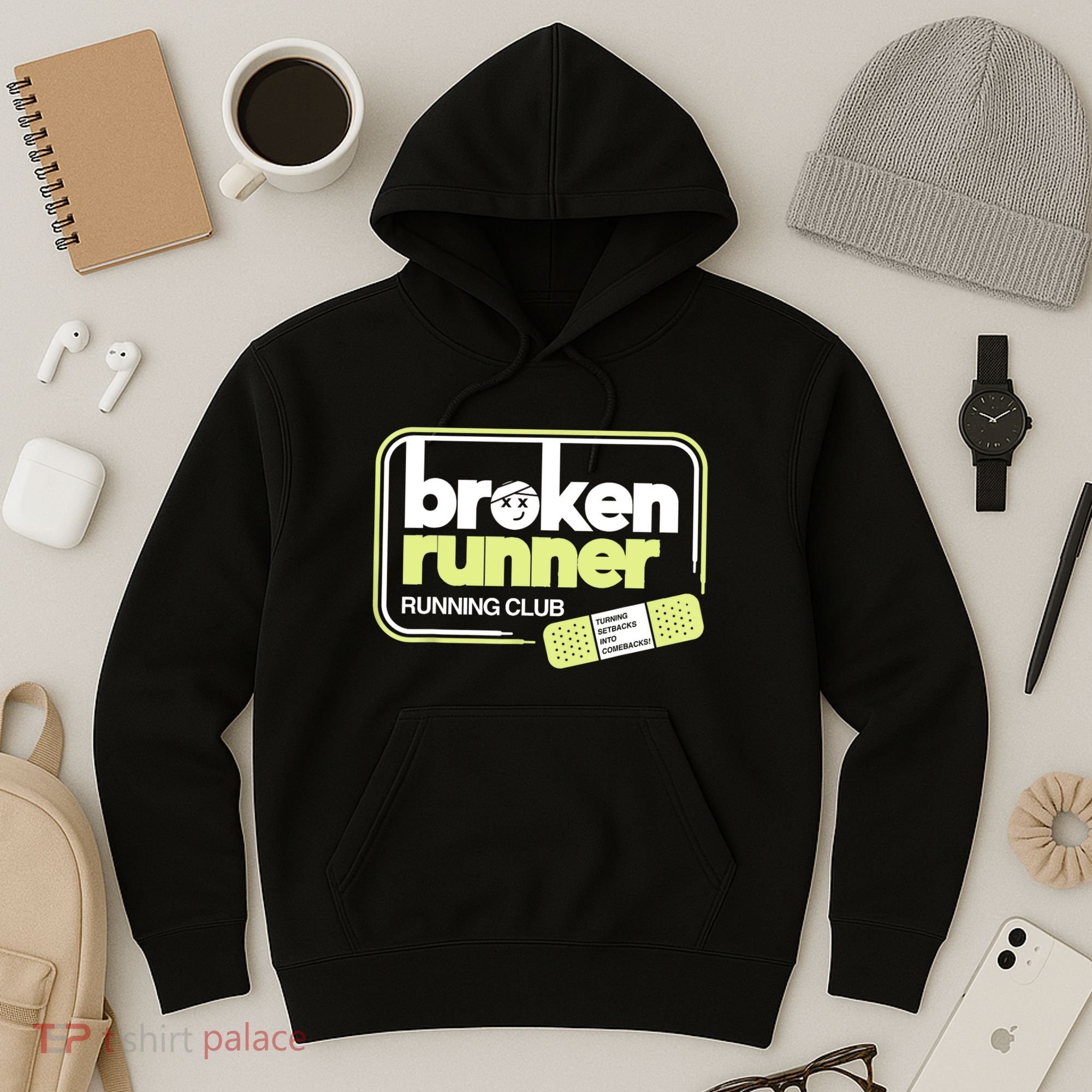 Broken Runner Running Club Turning Setbacks Into Comebacks Hoodie