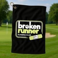 Broken Runner Running Club Turning Setbacks Into Comebacks Golf Towel thumb 1