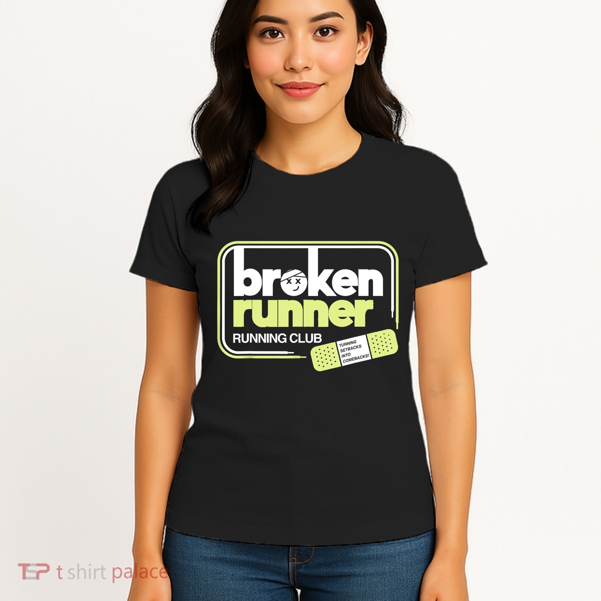 Broken Runner Running Club Turning Setbacks Into Comebacks Women's T-Shirt