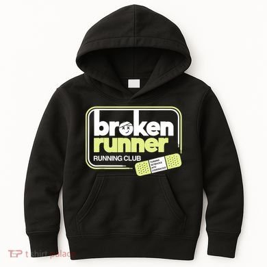 Broken Runner Running Club Turning Setbacks Into Comebacks Kids Hoodie