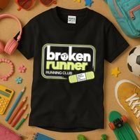 Broken Runner Running Club Turning Setbacks Into Comebacks Kids T-Shirt thumb 3