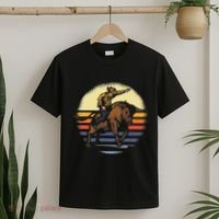Bull Riding Rodeo Rider Cowboy Western Vintage Retro Gift T-Shirt thumb 2