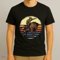 Bull Riding Rodeo Rider Cowboy Western Vintage Retro Gift T-Shirt thumb 3