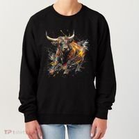 Bull Riding Rodeo Cool Abstract Drip Painting Art Women's Sweatshirt thumb 0