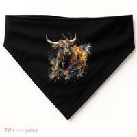 Bull Riding Rodeo Cool Abstract Drip Painting Art USA-Made Doggie Bandana thumb 0