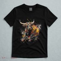Bull Riding Rodeo Cool Abstract Drip Painting Art T-Shirt thumb 5