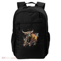 Bull Riding Rodeo Cool Abstract Drip Painting Art Backpack thumb 0