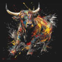 Bull Riding Rodeo Cool Abstract Drip Painting Art Women's Hoodie thumb 2