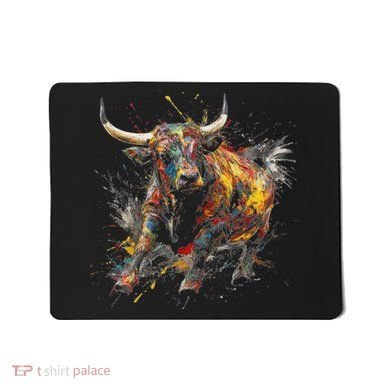Bull Riding Rodeo Cool Abstract Drip Painting Art Mousepad