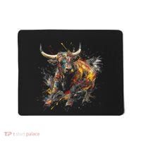 Bull Riding Rodeo Cool Abstract Drip Painting Art Mousepad thumb 0