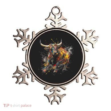 Bull Riding Rodeo Cool Abstract Drip Painting Art Ornament